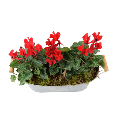 Cyclamen Floral Planted Metal Trough – Ready-to-Display Seasonal Arrangement The Rose Press Garden