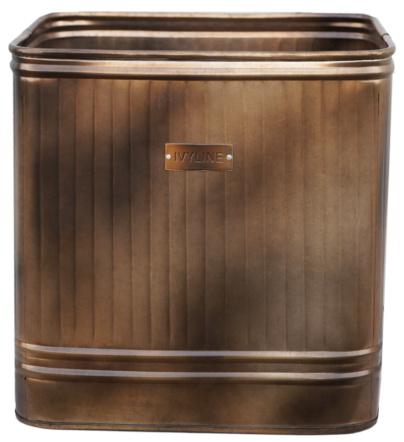 Outdoor Hampton Square Copper Planter
