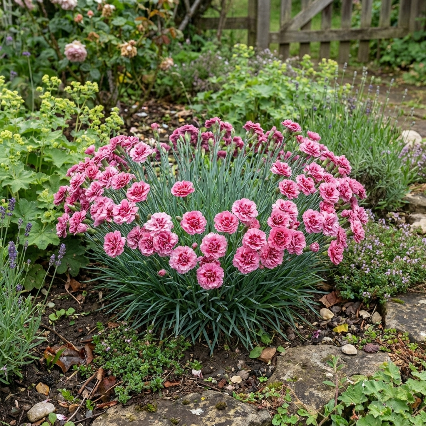 1 Cottage Pinks Dianthus Sugar Raspberry Plant, Hardy Summer Flowering ...