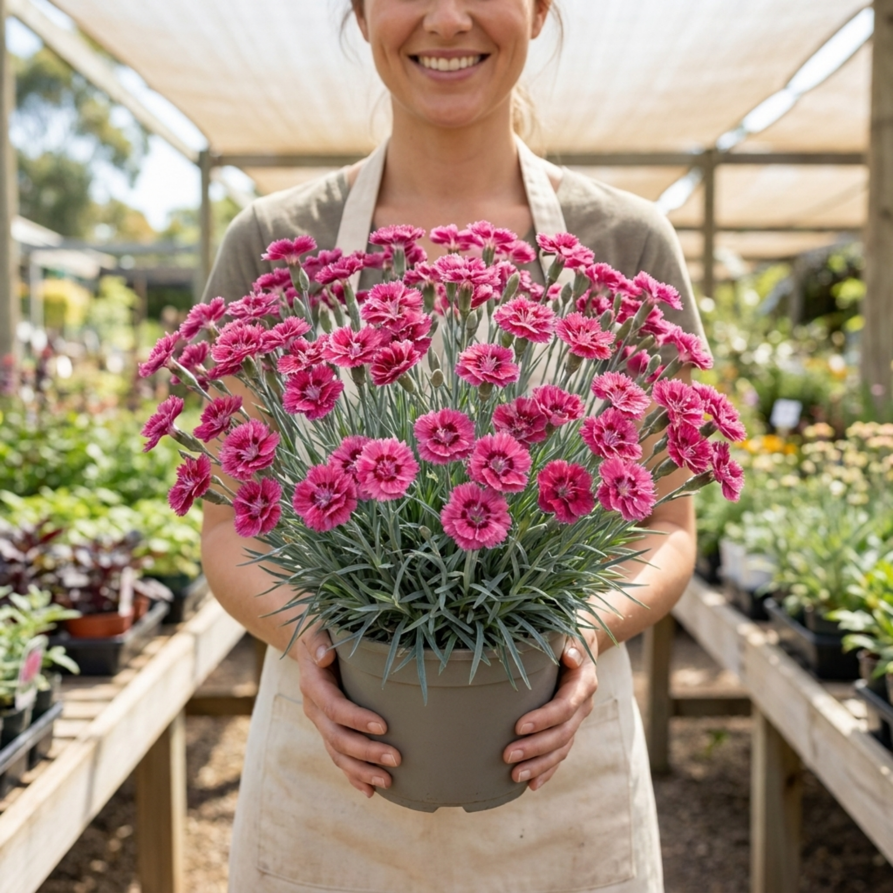 1 Cottage Pinks Dianthus Sugar Raspberry Plant, Hardy Summer Flowering ...
