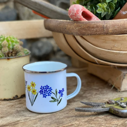 Garden Flowers Enamel Mug x Izzi Rainey